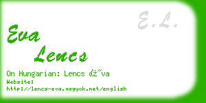 eva lencs business card